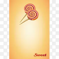 扁平化手工棒棒糖甜食海报背景素材