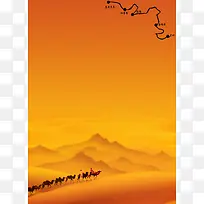 古代丝绸之路海报背景