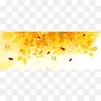 金秋枫叶黄色背景