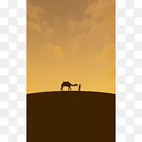 沙漠骆驼的背景图