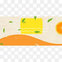 食品水果黄色背景简约风格海报banner背景