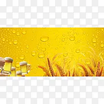 啤酒海报黄色背景