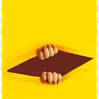 黄色家居广告软装材料背景素材