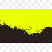 矢量荧光黄色水彩喷溅墨迹背景