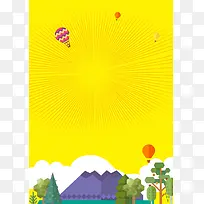 五一劳动节黄色卡通海报背景