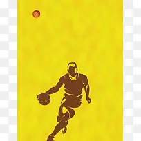 黄色简约篮球海报设计背景素材