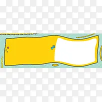 蓝色黄色卡通方框手绘框促销banner