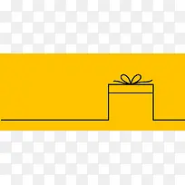 圣诞节礼盒简约黄色背景