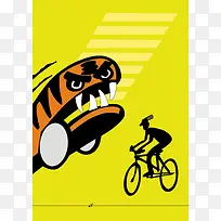 黄色卡交通安全广告背景素材