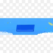 蓝色云朵对话框飞溅碎屑banner
