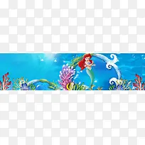 海底美人鱼水草背景