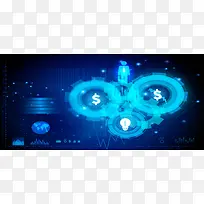 齿轮金钱符号图表背景矢量素材