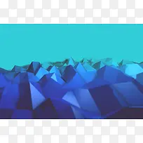 蓝色背景几何立体几何图案平面广告