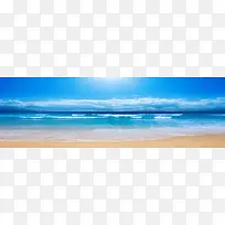 蓝天沙滩 背景banner