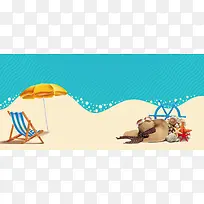 海边卡通童趣遮阳帽沙滩撞色背景