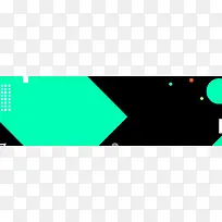 黑绿色简约扁平几何banner背景