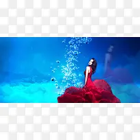 水下海洋长红裙