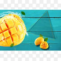 芒果 水果促销海报背景素材
