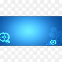 商务科技电子齿轮蓝色banner展板
