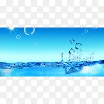 蓝色梦幻水纹冰块背景
