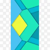 几何色块蓝色三角黄色H5背景素材