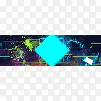 时尚创意故障风banner背景