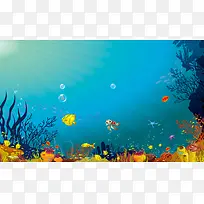 卡通海洋海报背景