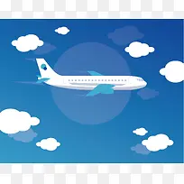 可爱航空旅行画册展板矢量背景素材