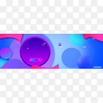卡通几何促销季蓝色banner