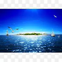 海洋帆船美景背景素材