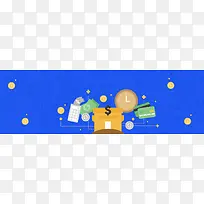 扁平卡通理财商务banner