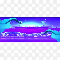 11月你好卡通动漫蓝色banner