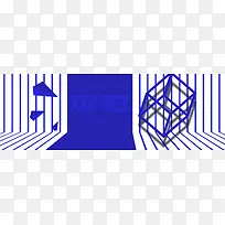 双十一淘宝男装大促条纹艺术banner