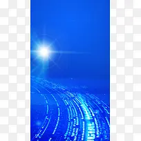 闪烁线条科技感蓝色背景H5背景素材