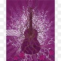 紫色劲爆吉他设计