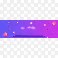 蓝紫色渐变晶体圆圈心跳圆banner