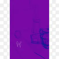 紫色绘画素描展板
