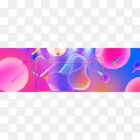 天猫双11促销季彩球卡通紫色banner