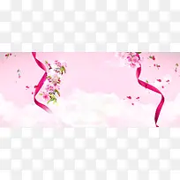 女神节促销浪漫清新粉色护肤品海报背景