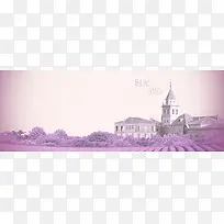 紫色欧式庄园背景