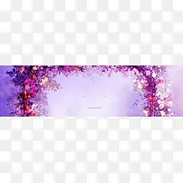 紫色梦幻花门浪漫海报背景