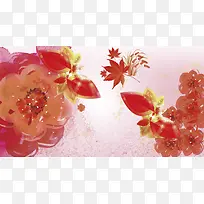 红色玫瑰花瓣背景素材