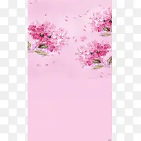 粉底桃花花瓣海报背景素材