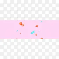卡通粉色几何线条背景banner