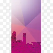 扁平建筑H5背景