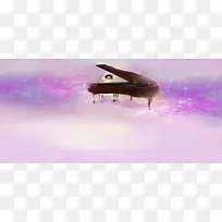 紫色唯美钢琴背景