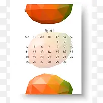 日历2017年4月挂历日期时间水果
