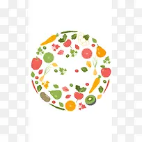 水果圆圈海报背景素材