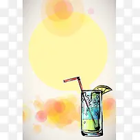 矢量鸡尾酒派对卡通手绘