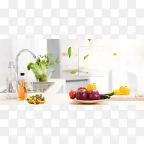 淘宝秋冬厨房用具时尚清新促销banner